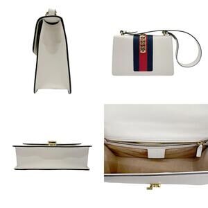 Gucci Shoulder Bag White Leather Sylvie